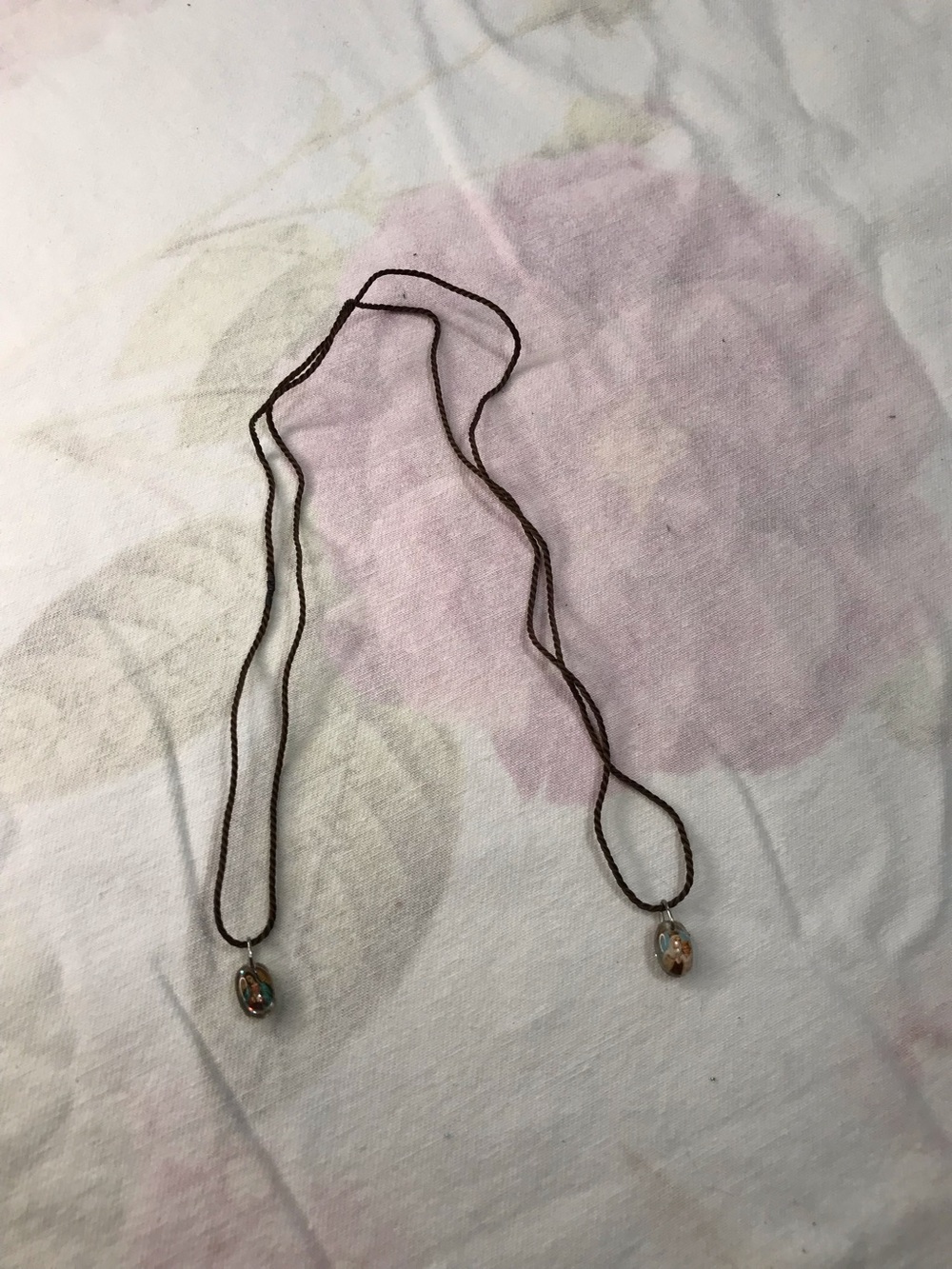 Brown Thread Scapular with Jesus and Saints Figures